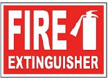 Sign that says Fire Extinguisher.